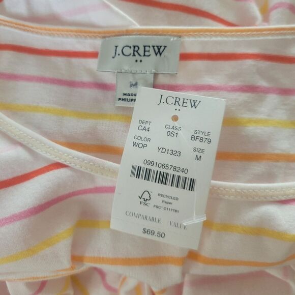 J. Crew Outlet Striped Tie Waist Dress Size Medium NWT - Picture 6 of 7